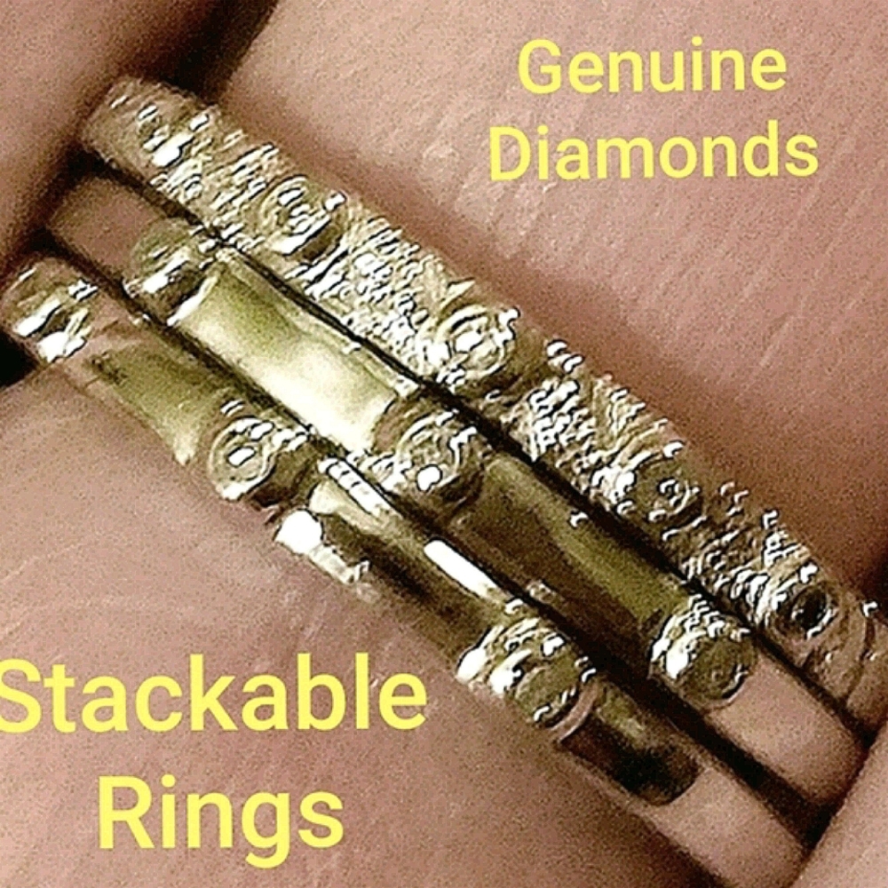 DIAMONDS real Stackable Rings - Picture 3 of 4